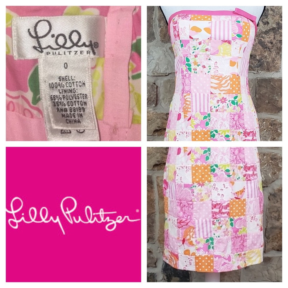 Lilly Pulitzer Sewn Patchwork Kelly Dress SZ.0 - Picture 3 of 11